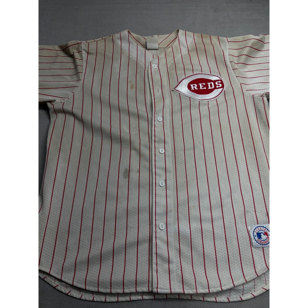 Vintage Majestic Cincinnati Reds Pinstripe Baseball Jersey XL Made in USA MLB
